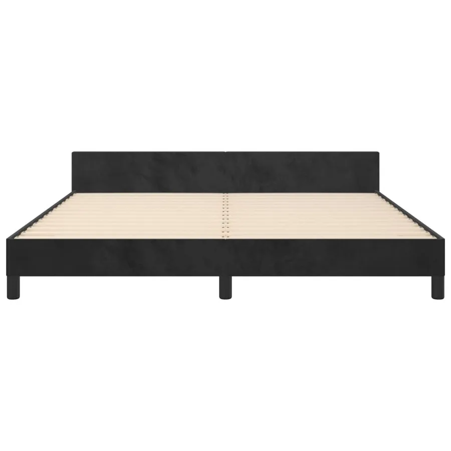 Cadre de lit sans matelas noir 160x200 cm velours - 6