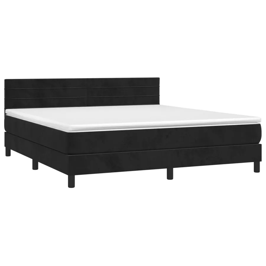 Sommier à lattes de lit avec matelas et LED Noir 160x200 cm - 3