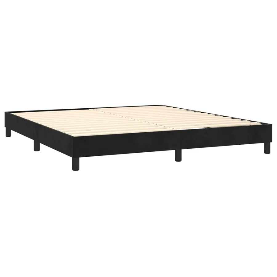Sommier à lattes de lit avec matelas et LED Noir 160x200 cm - 5