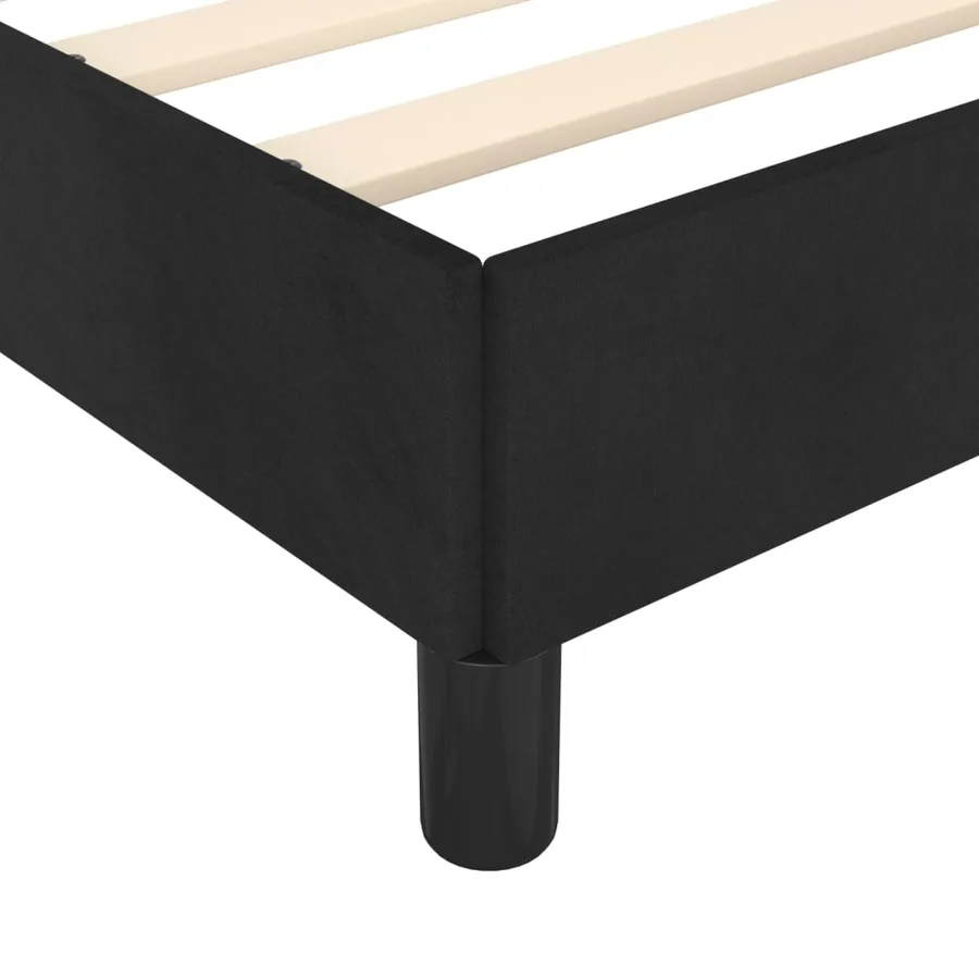 Cadre de lit sans matelas noir velours - 8