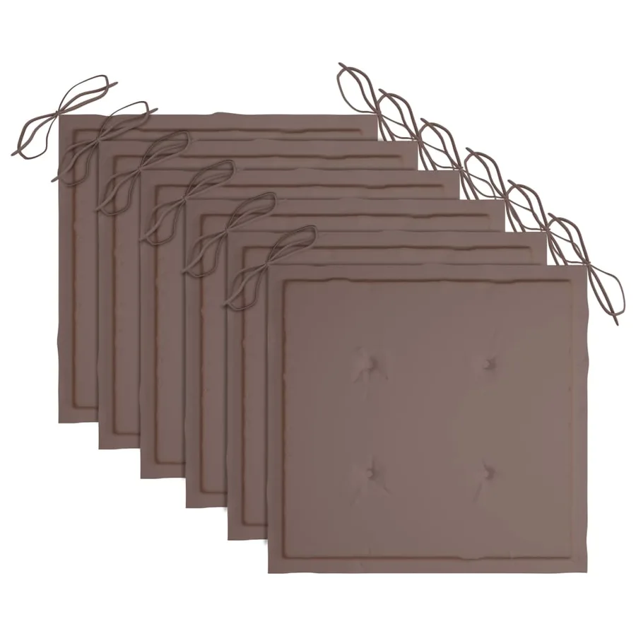 Chaises de jardin et coussins lot de 6 Bois acacia massif Gris - 10