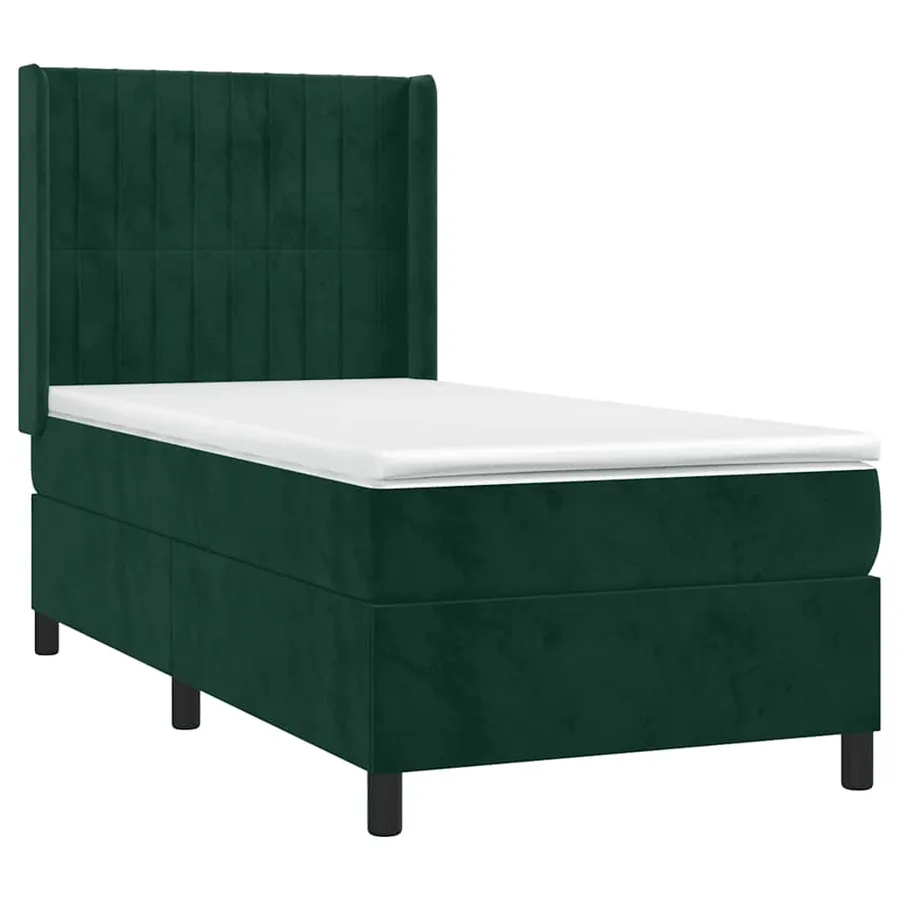 Sommier à lattes de lit et matelas Vert foncé 80x200 cm Velours - 3