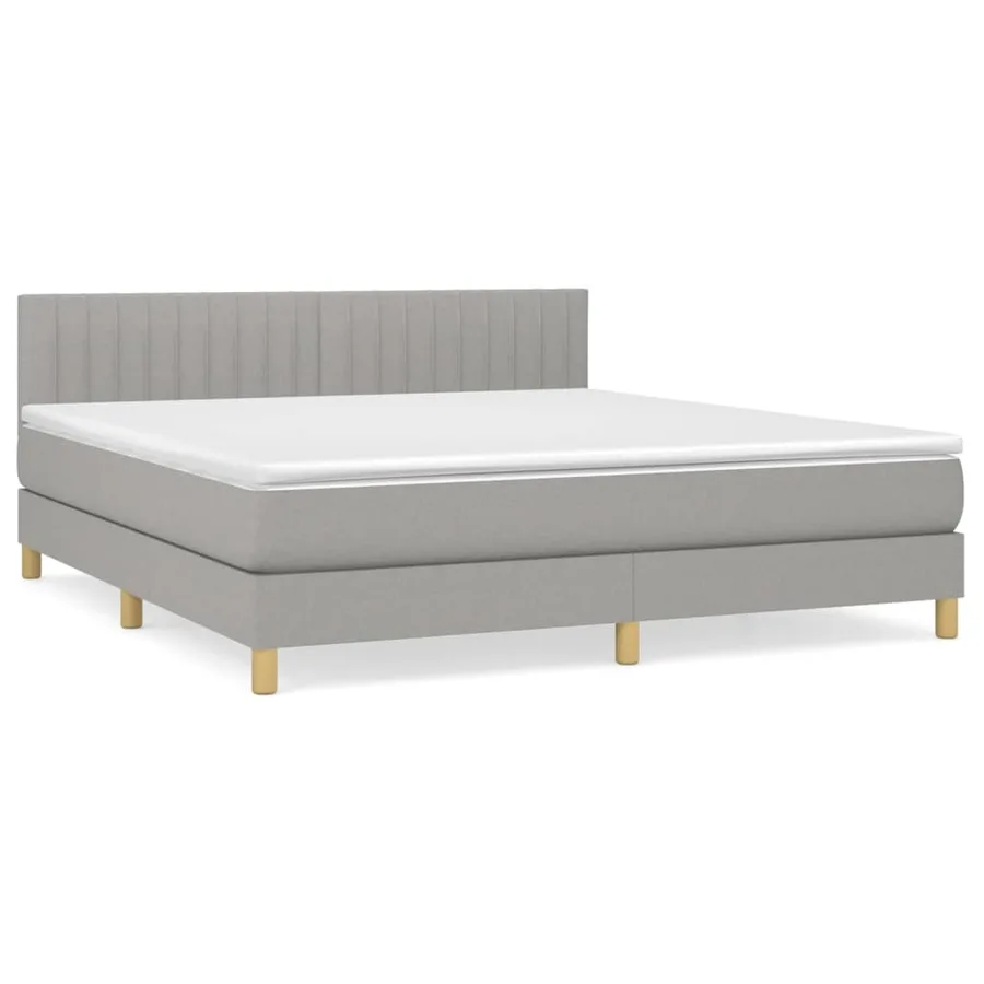 Sommier à lattes de lit avec matelas Gris clair 160x200cm Tissu - 2
