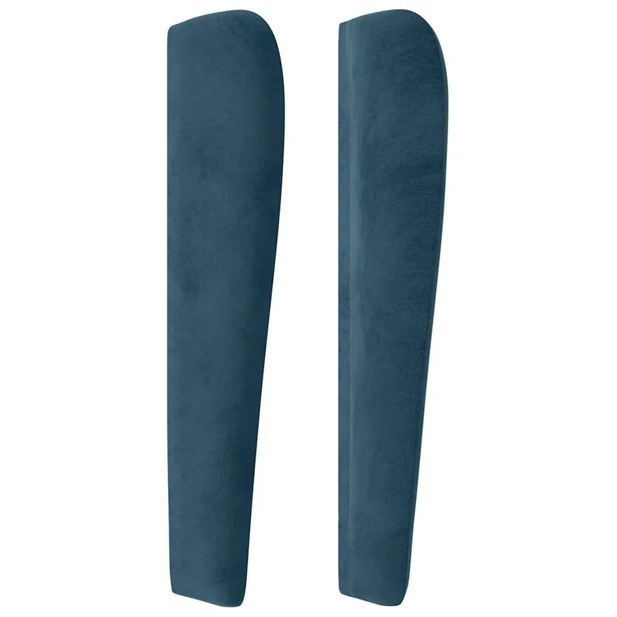 Tête de lit avec oreilles Bleu foncé 93x23x118/128 cm Velours - 4