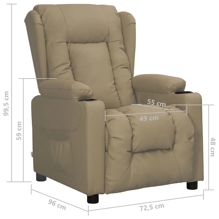 Fauteuil inclinable Cappuccino Similicuir - 8