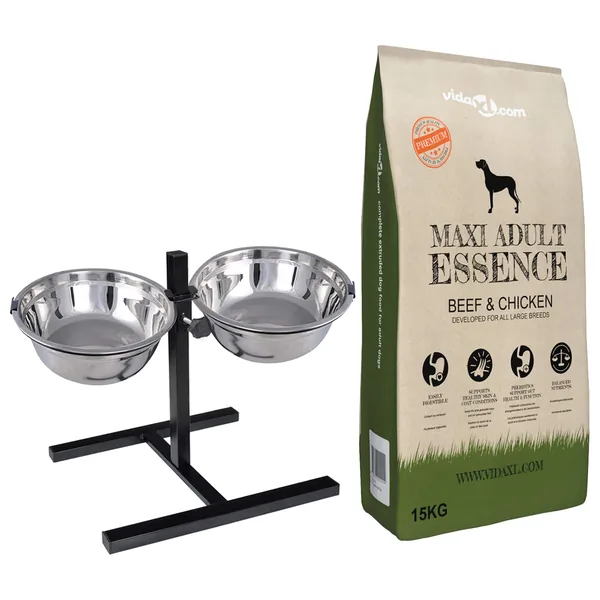 Support de nourriture et bol avec nourriture pour chien