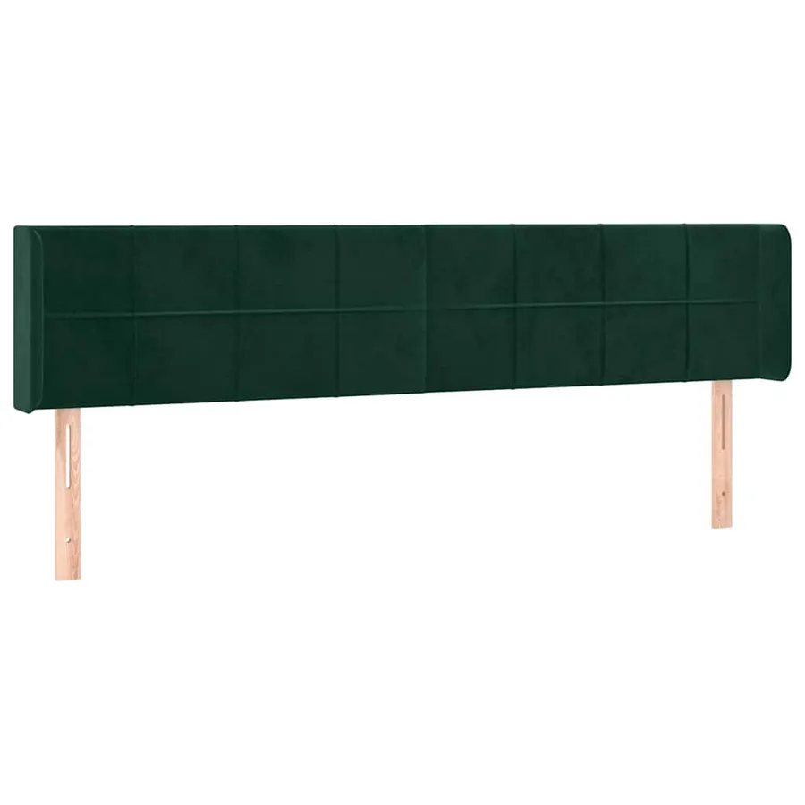 Tête de lit avec oreilles Vert foncé 183x16x78/88 cm Velours - 2