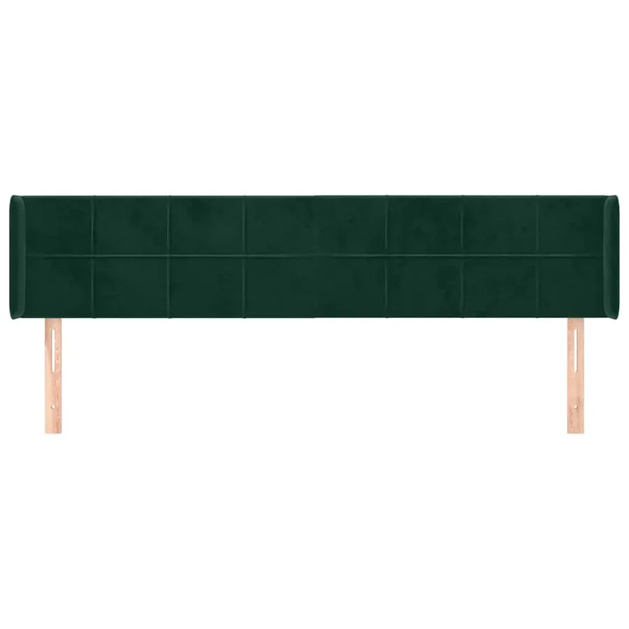 Tête de lit avec oreilles Vert foncé 183x16x78/88 cm Velours - 3