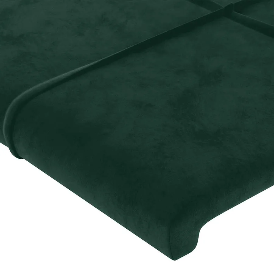 Tête de lit avec oreilles Vert foncé 183x16x78/88 cm Velours - 5