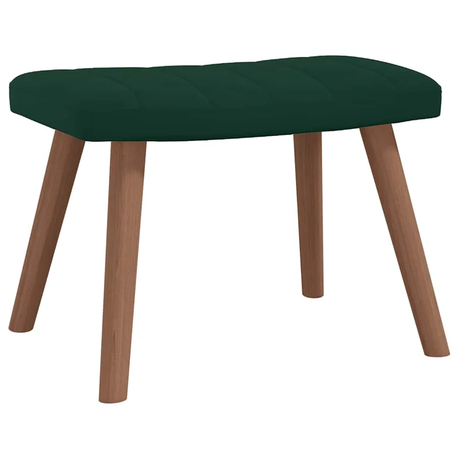 Chaise de relaxation avec repose-pied Vert foncé Velours - 7