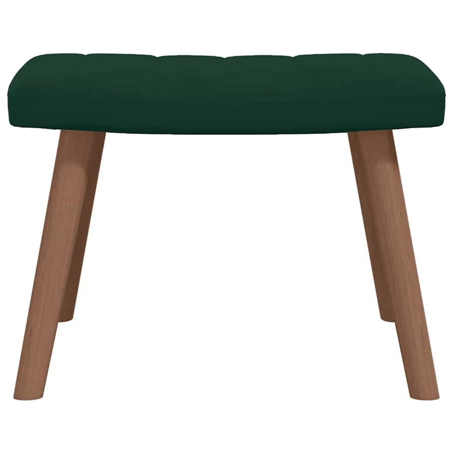 Chaise de relaxation avec repose-pied Vert foncé Velours - 8