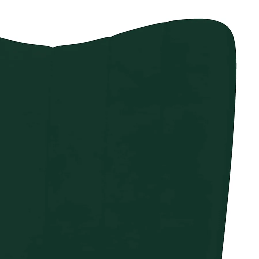 Chaise de relaxation avec repose-pied Vert foncé Velours - 9