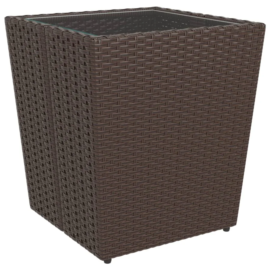 Ensemble de bistro de jardin 5 pcs poly rotin et verre trempé - 8