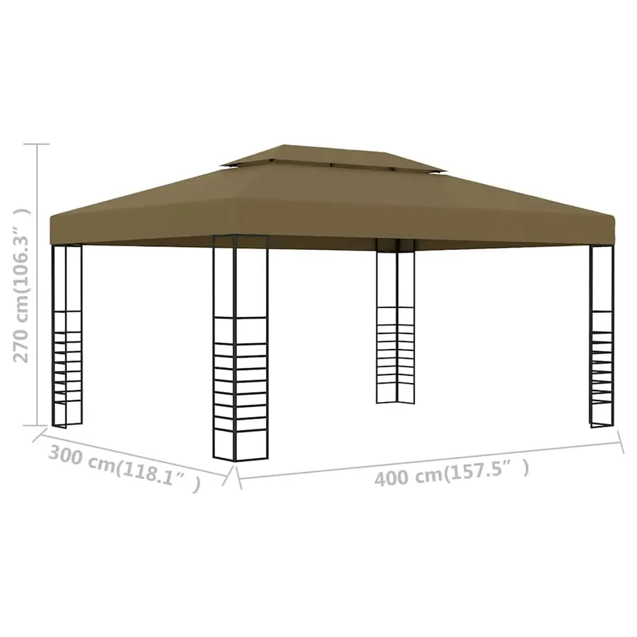 Chapiteau 3x4 m Taupe 180 g/m² - 6