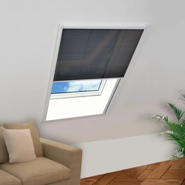 Moustiquaire plissée pour fenêtre 80 x 160 cm