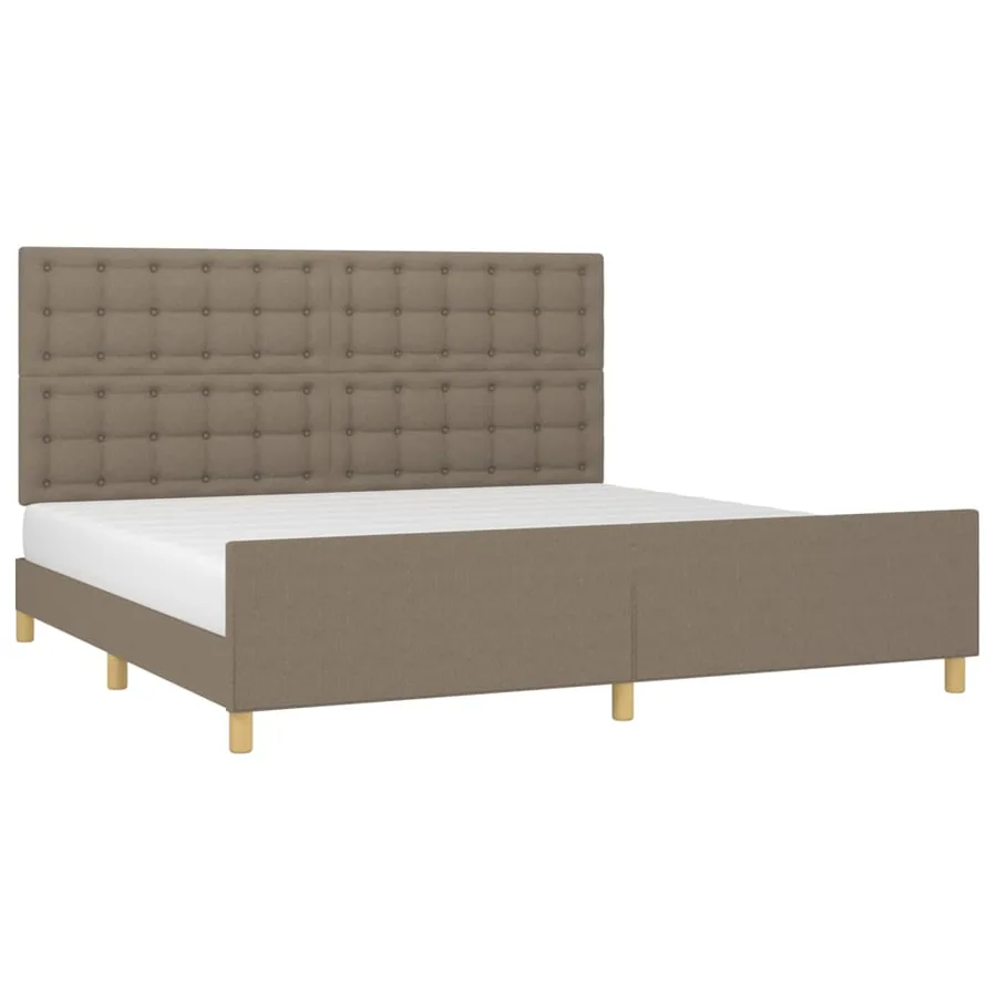 Cadre de lit sans matelas taupe 200x200 cm tissu - 3