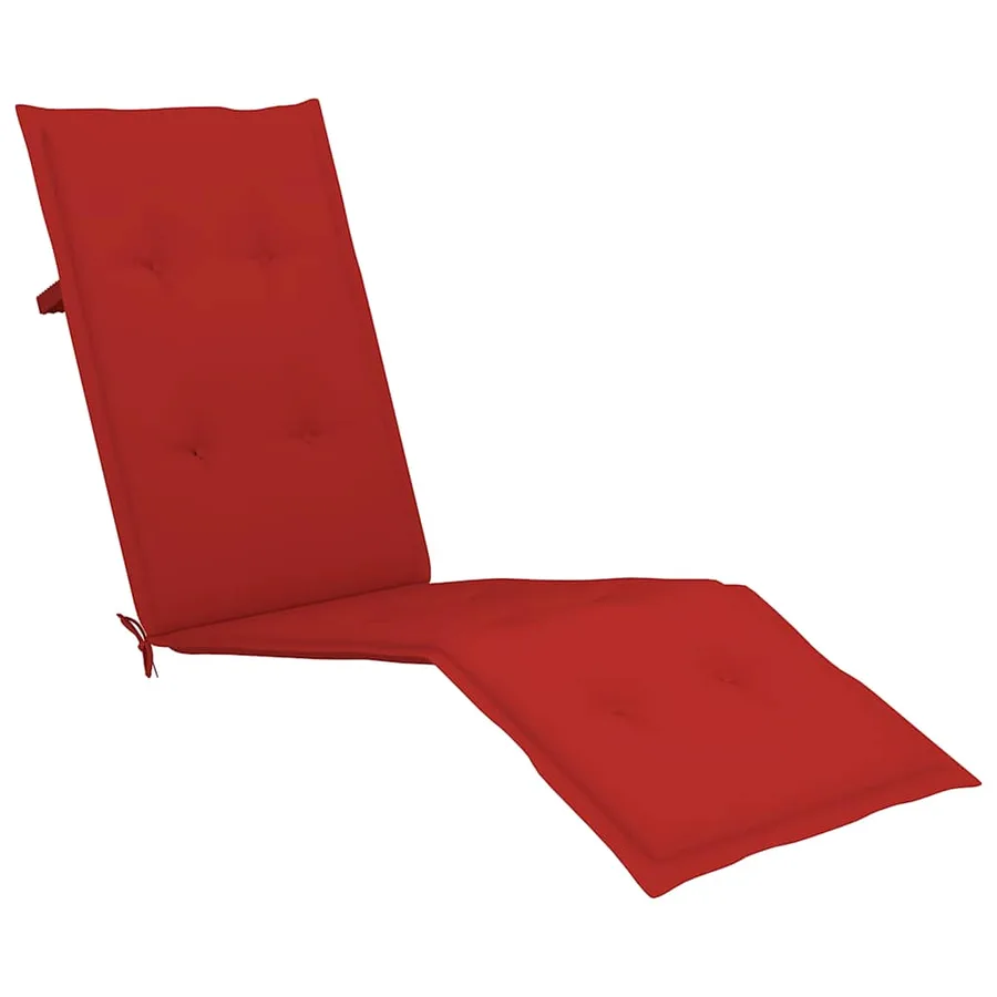Chaise longue d'extérieur repose-pied et coussin Acacia solide - 6