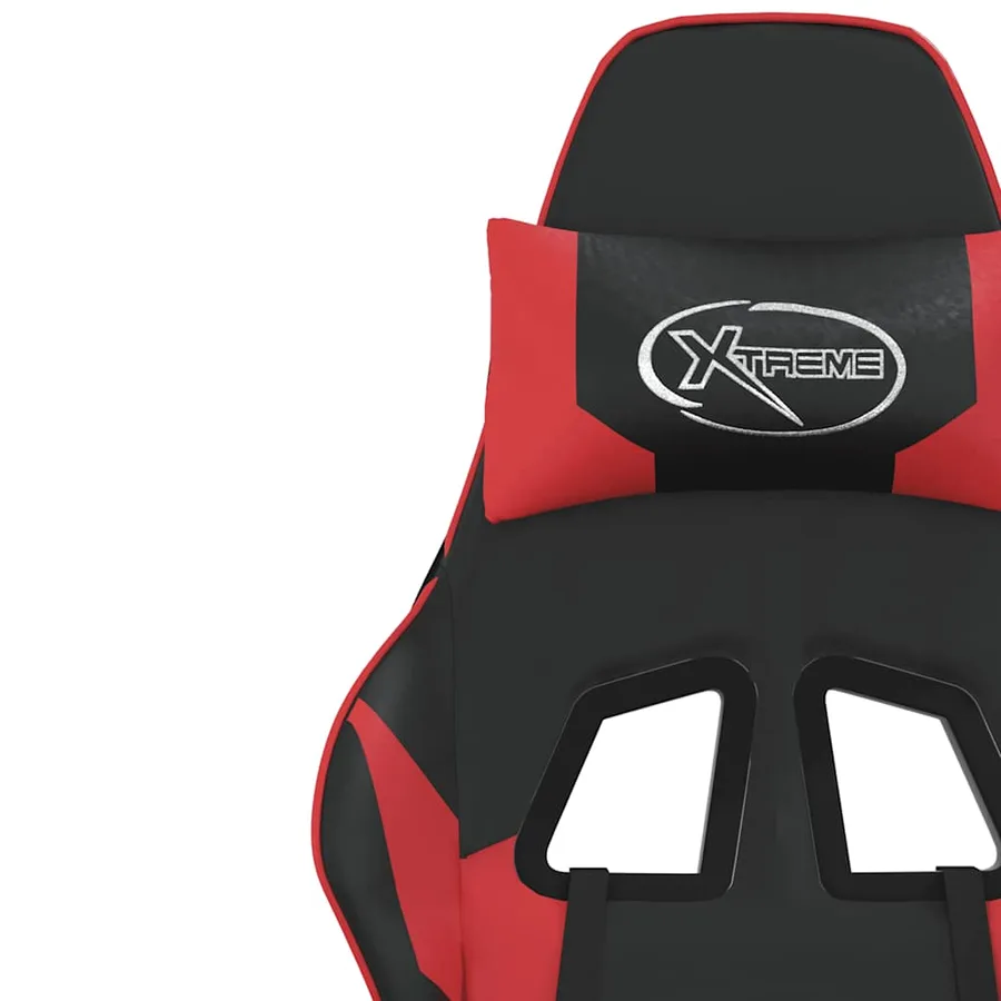 Chaise de jeu de massage Noir et rouge Similicuir - 10