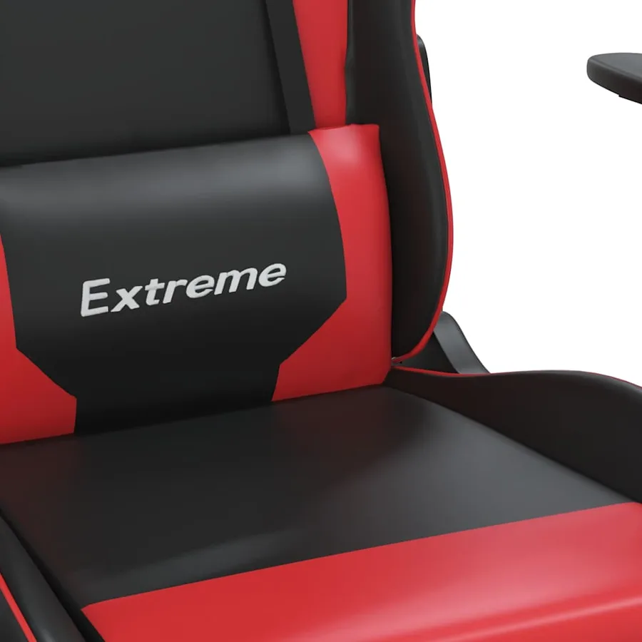 Chaise de jeu de massage Noir et rouge Similicuir - 11