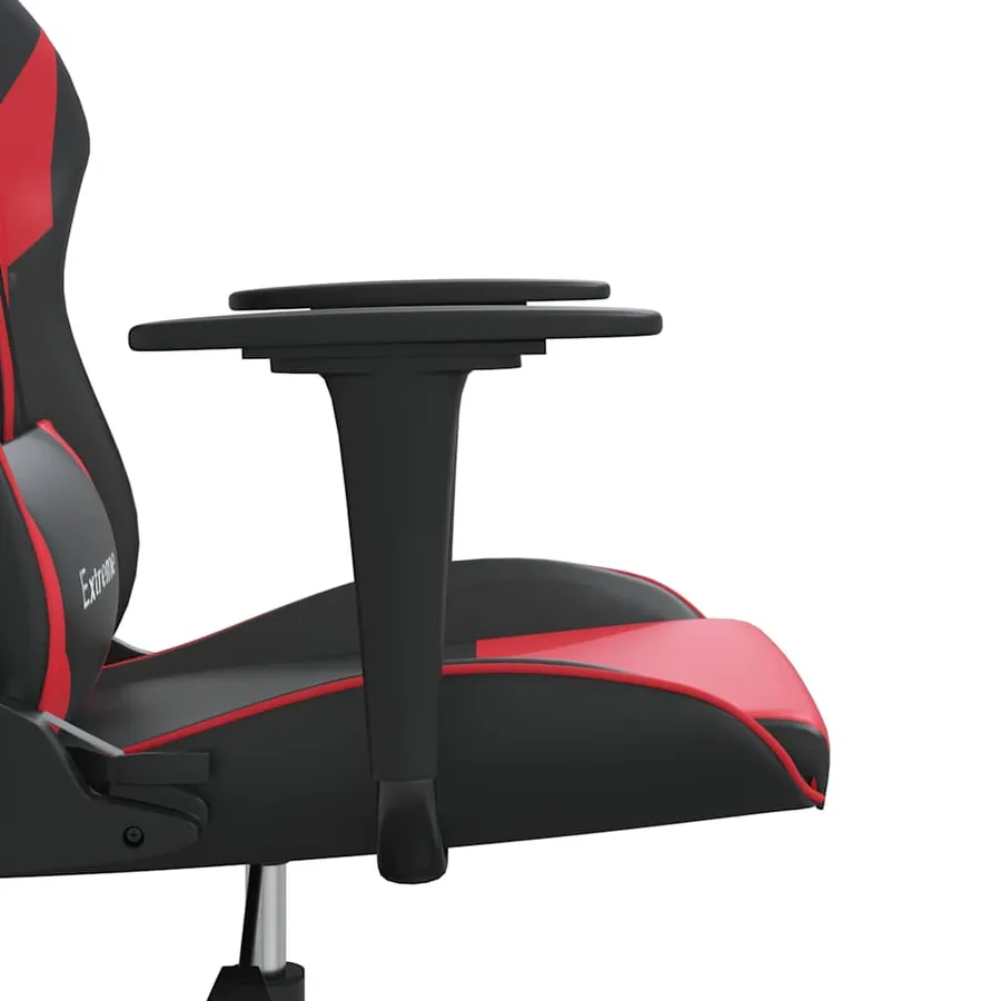 Chaise de jeu de massage Noir et rouge Similicuir - 12