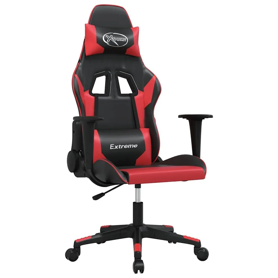 Chaise de jeu de massage Noir et rouge Similicuir - 2