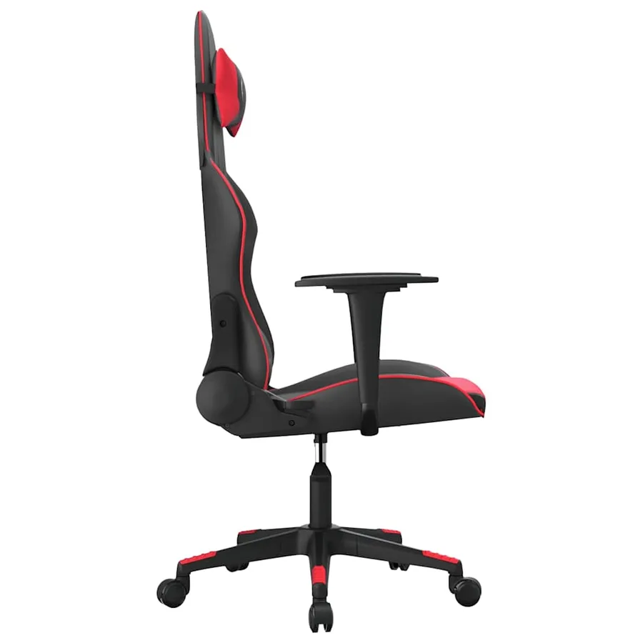 Chaise de jeu de massage Noir et rouge Similicuir - 4