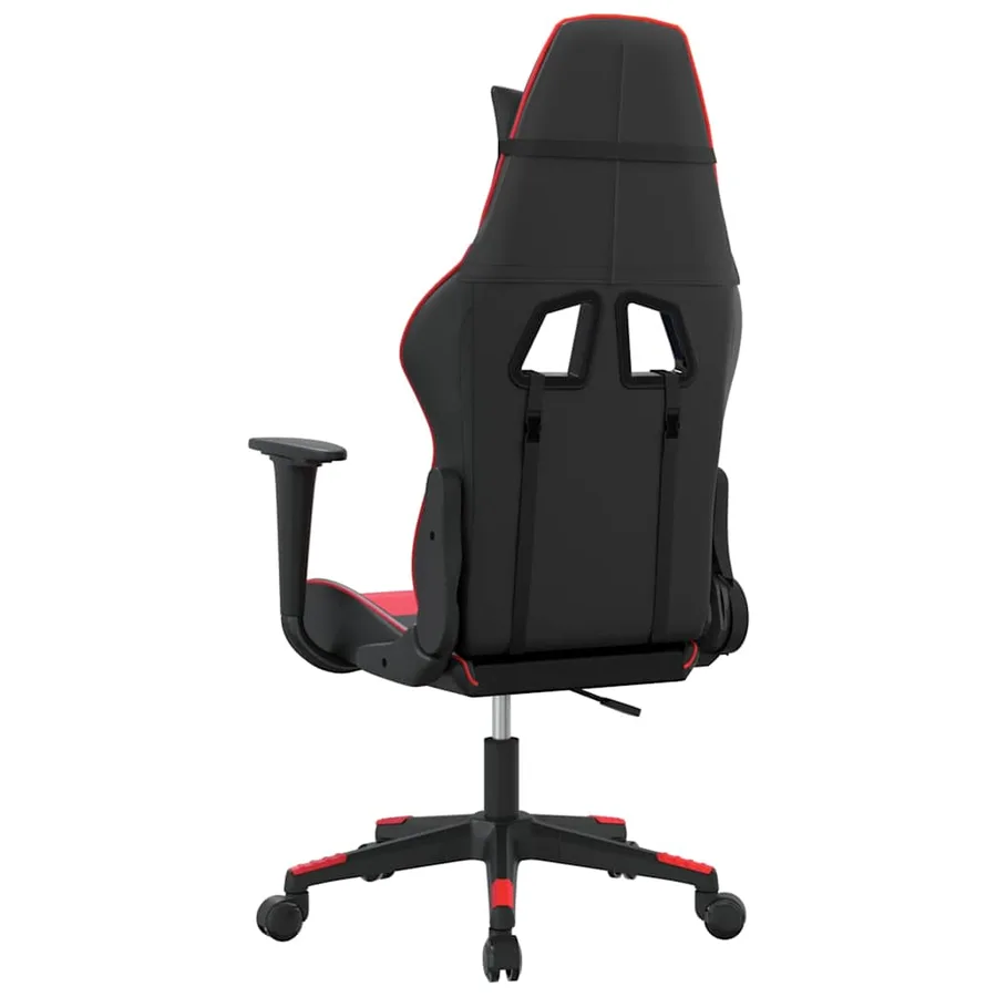 Chaise de jeu de massage Noir et rouge Similicuir - 8