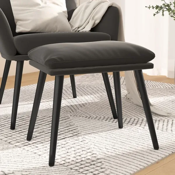 Repose-pied Gris foncé 45x29,5x35 cm Velours