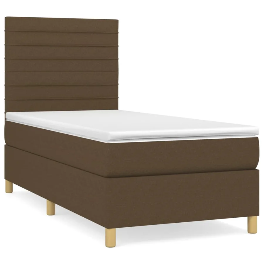 Sommier à lattes de lit avec matelas Marron foncé 90x190 cm - 2
