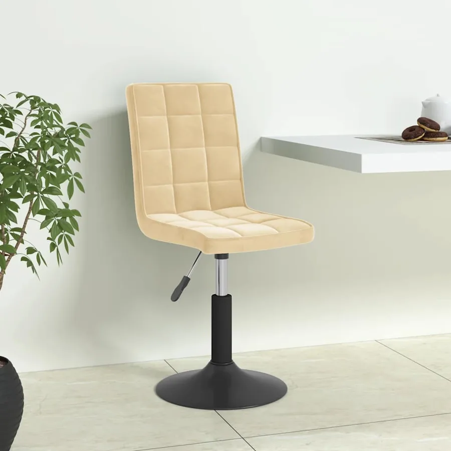 Chaises pivotantes à manger lot de 4 crème velours