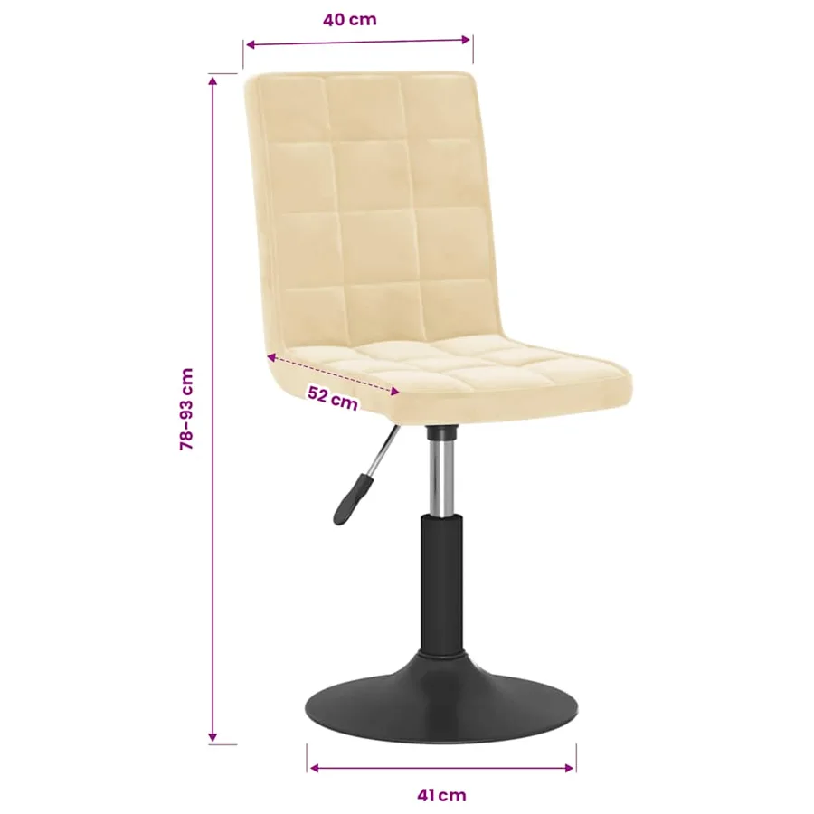 Chaises pivotantes à manger lot de 4 crème velours - 10