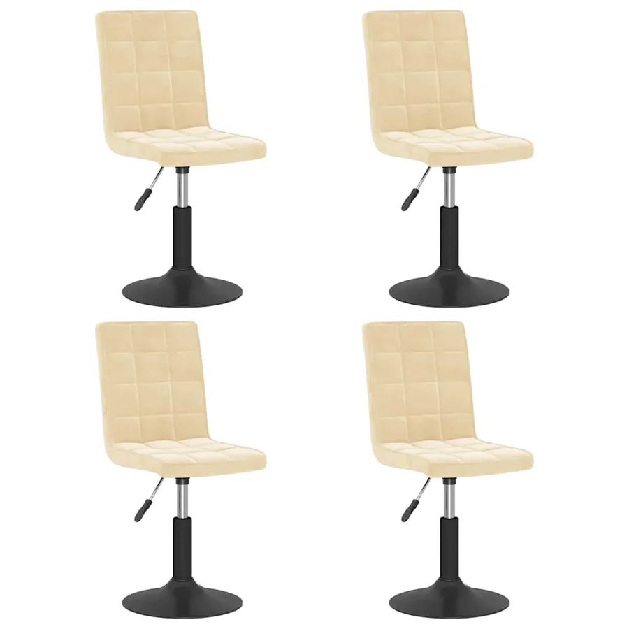Chaises pivotantes à manger lot de 4 crème velours - 2