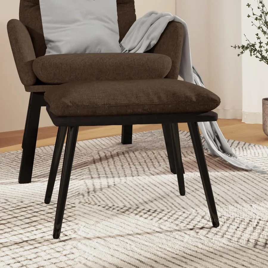 Repose-pied Marron 45x29,5x35 cm Tissu et similicuir