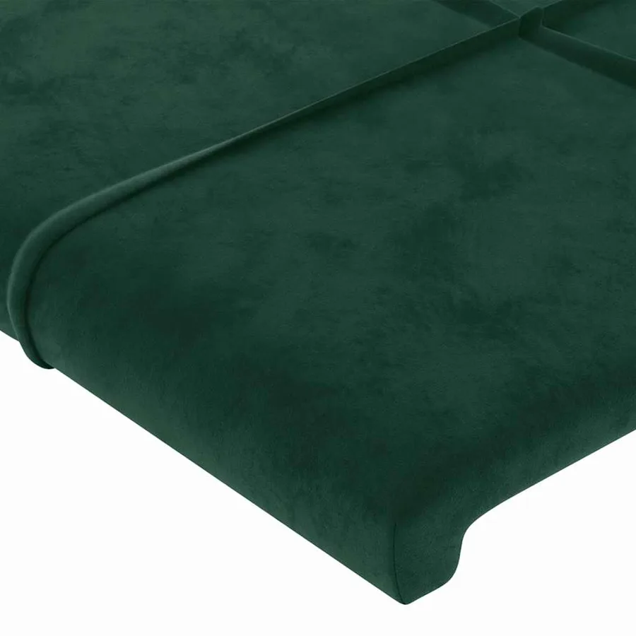 Tête de lit avec oreilles Vert foncé 183x16x118/128 cm Velours - 5
