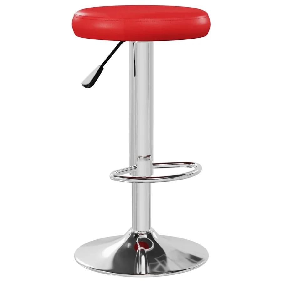 Tabourets de bar lot de 2 rouge similicuir - 3