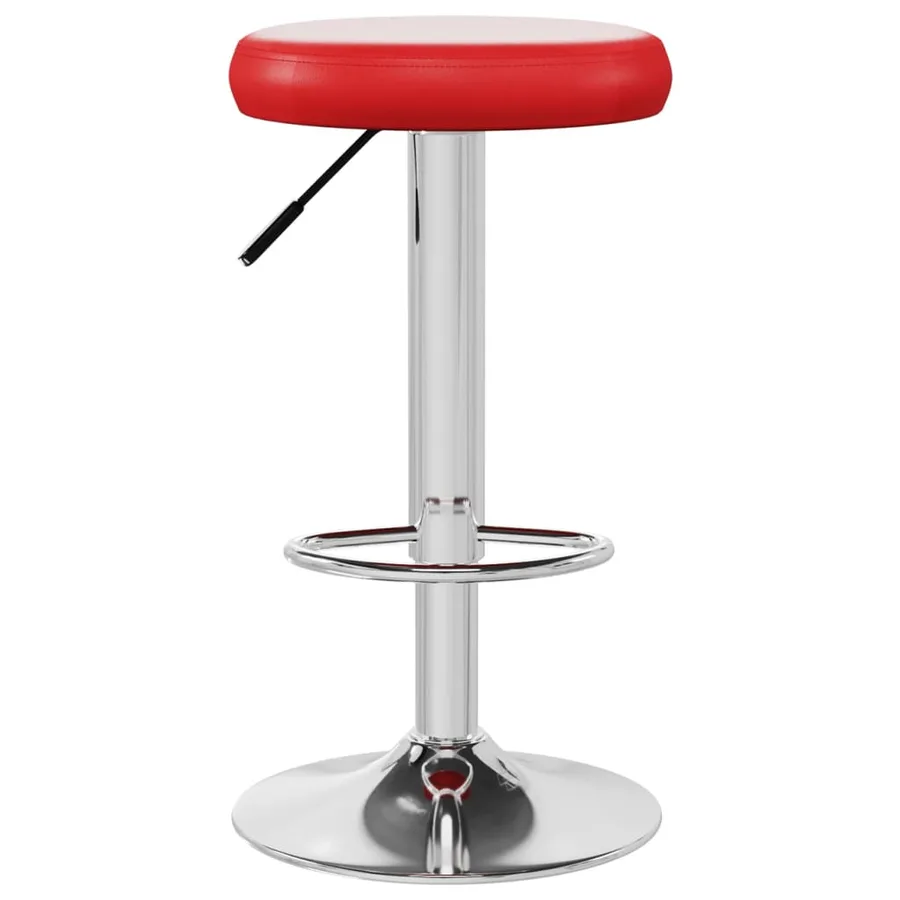 Tabourets de bar lot de 2 rouge similicuir - 4