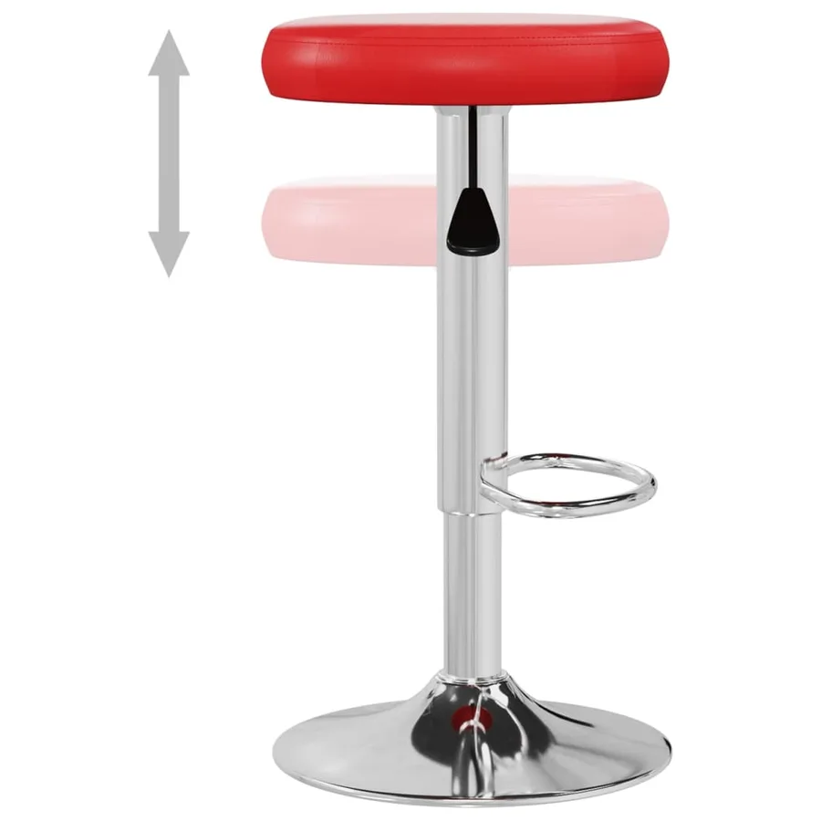 Tabourets de bar lot de 2 rouge similicuir - 7