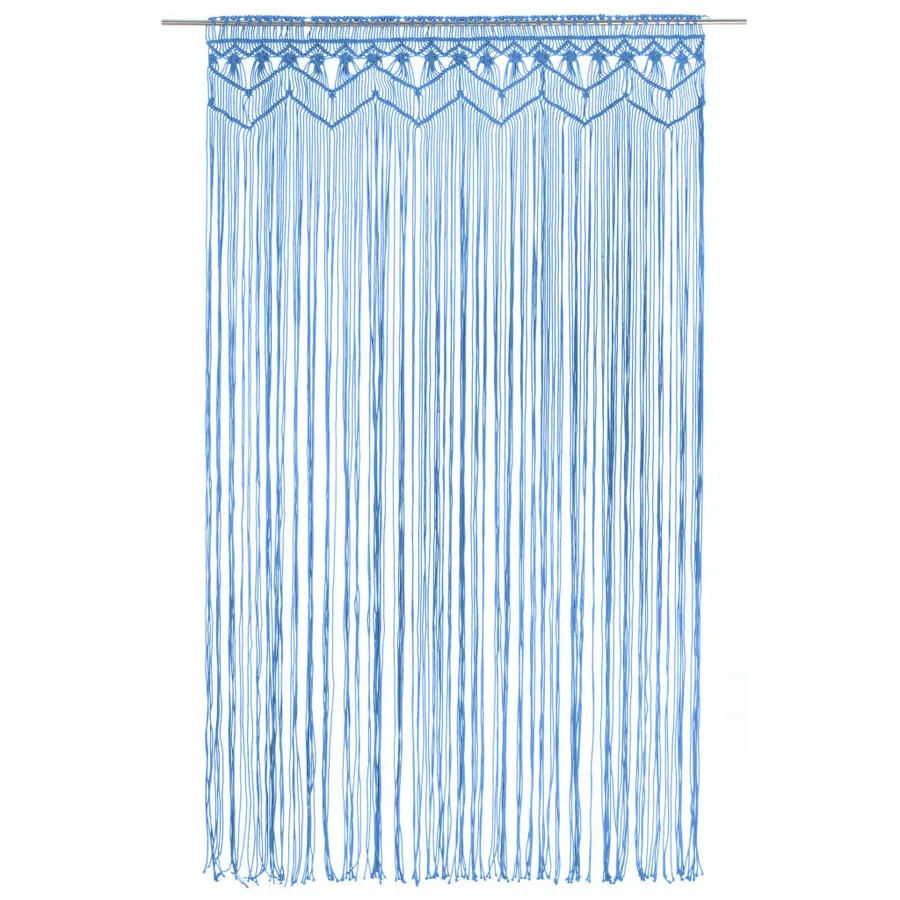 Rideau en macramé Bleu 140x240 cm Coton - 2