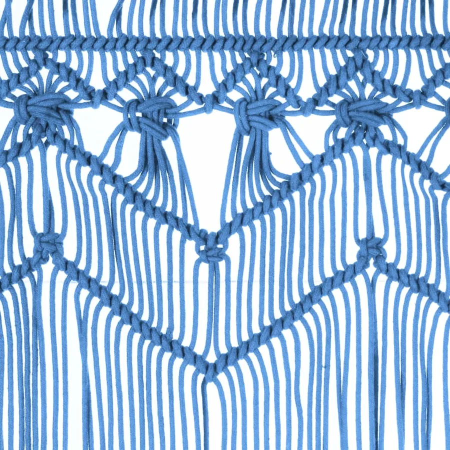 Rideau en macramé Bleu 140x240 cm Coton - 4