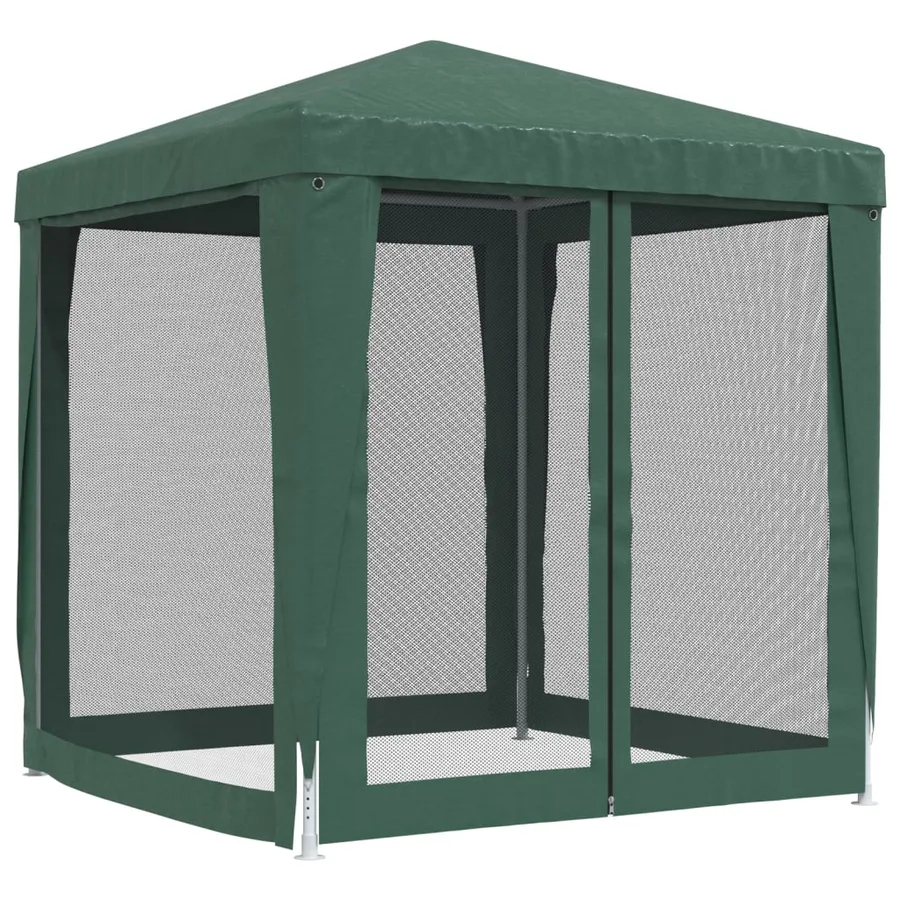 Tente de fête avec 4 parois latérales en maille Vert 2x2 m PEHD - 5