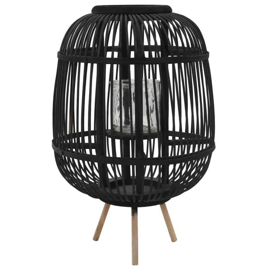 Bougeoir dur pieds Bambou Noir