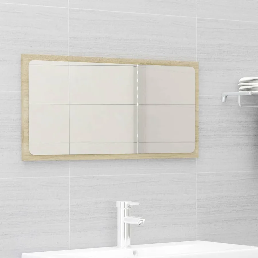 Ensemble de meubles de bain Blanc et chêne sonoma Aggloméré - 6