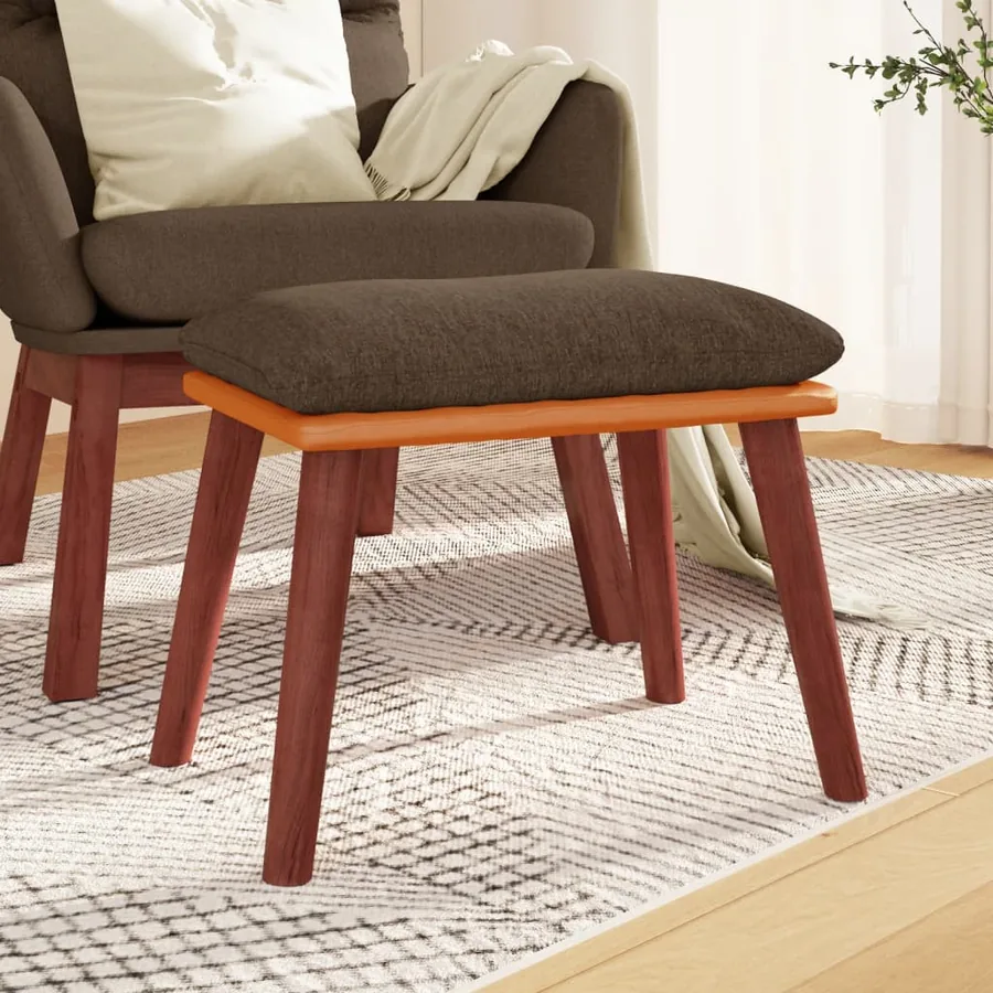 Repose-pied Marron 45x29,5x35 cm Tissu et similicuir