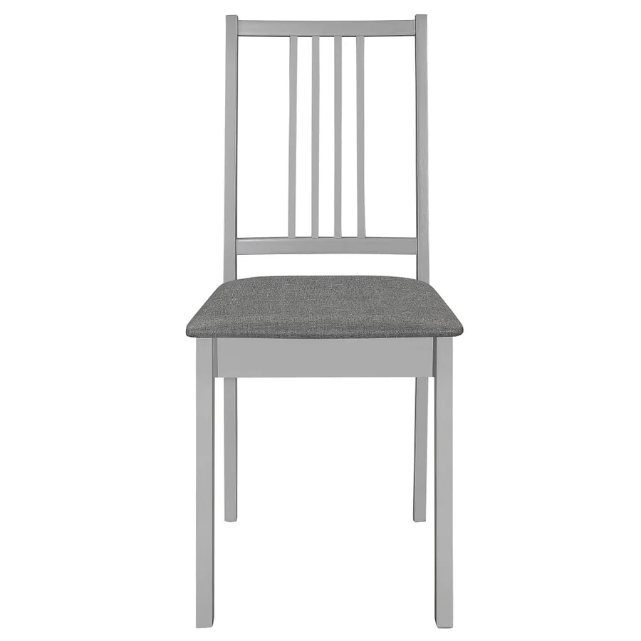 Chaises à manger avec coussins lot de 2 gris bois solide - 3