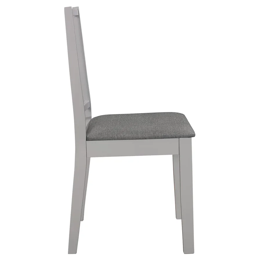 Chaises à manger avec coussins lot de 2 gris bois solide - 4