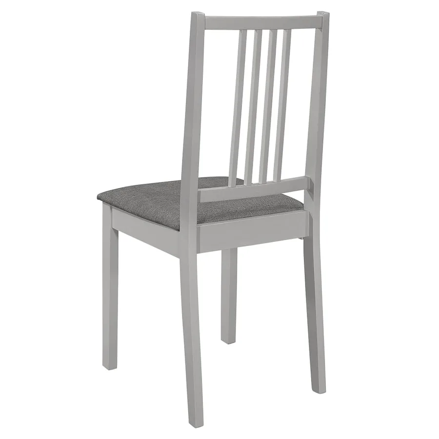 Chaises à manger avec coussins lot de 2 gris bois solide - 5