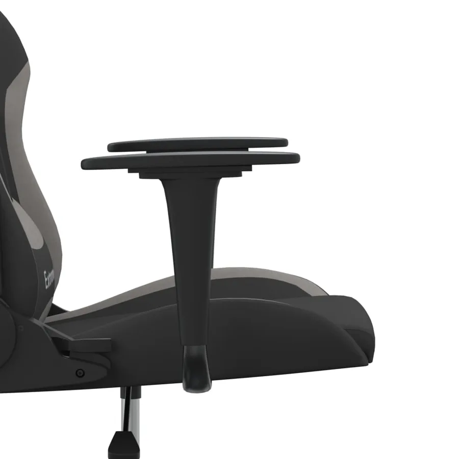 Chaise de jeu Noir et gris clair Tissu - 10