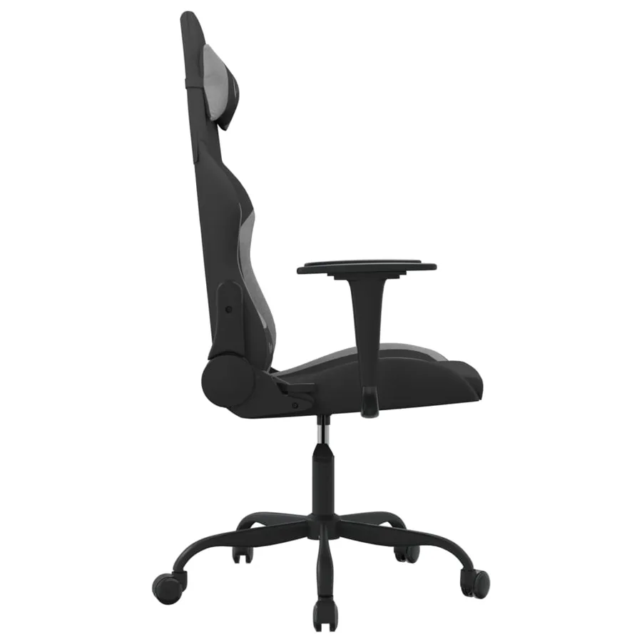 Chaise de jeu Noir et gris clair Tissu - 4