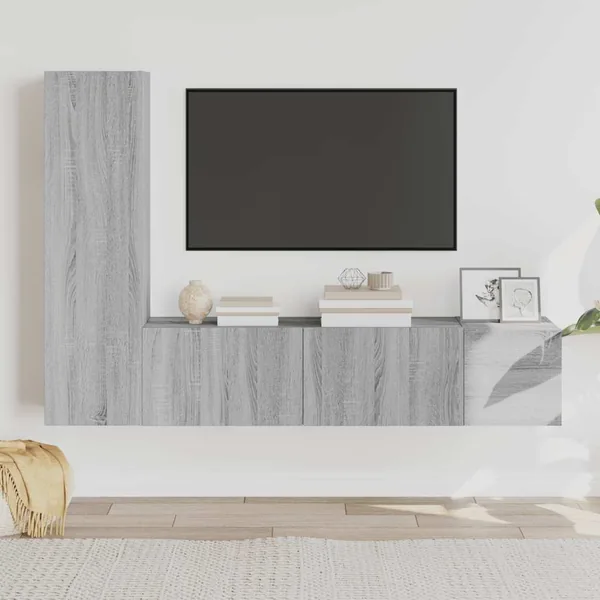 Ensemble de meubles TV 3 pcs Sonoma gris Bois d'ingénierie