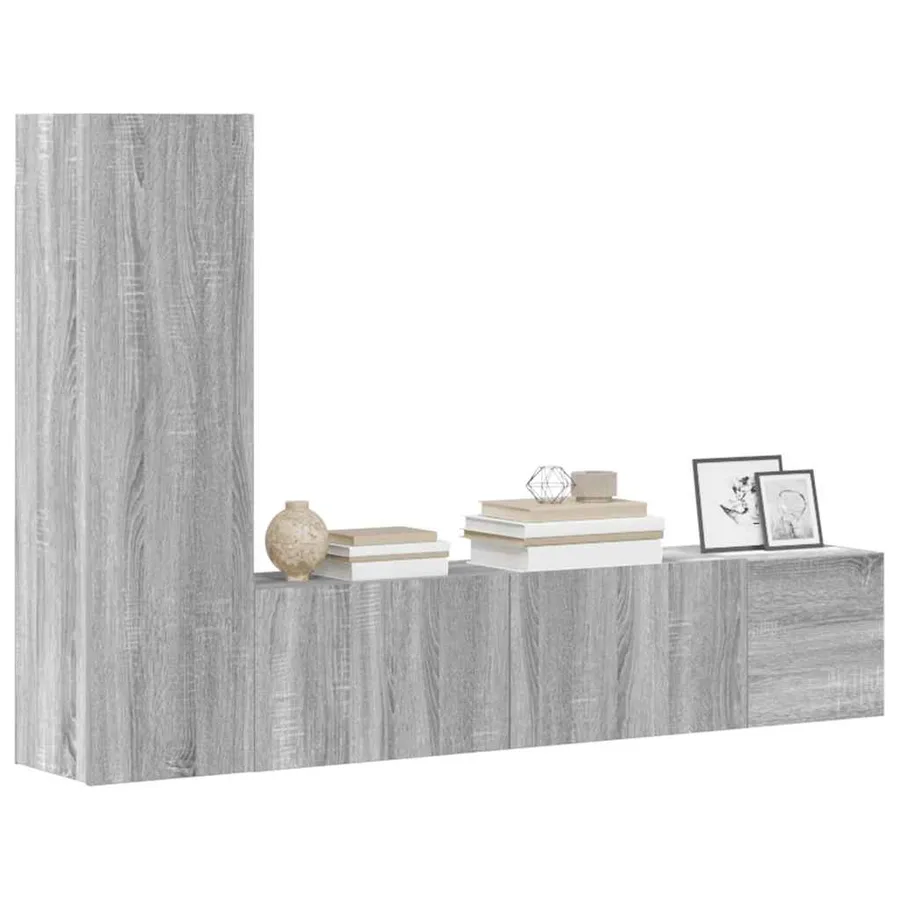 Ensemble de meubles TV 3 pcs Sonoma gris Bois d'ingénierie - 3